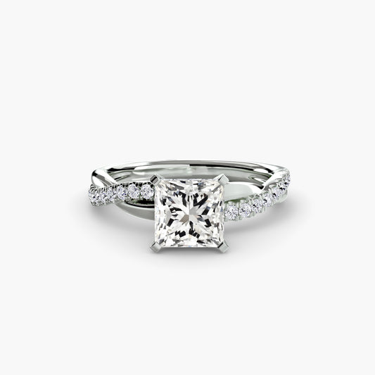 Bague Pavé Torsadé Émeraude