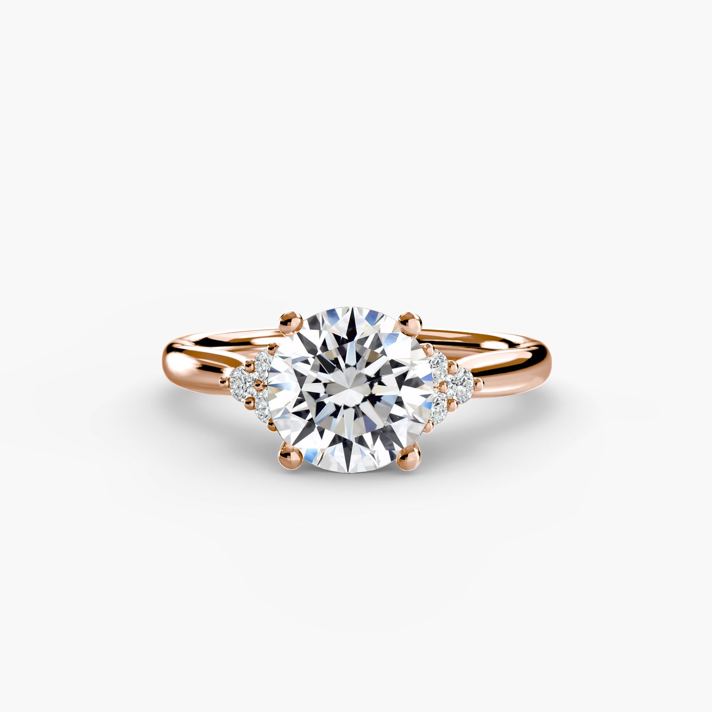 Solitaire with Cluster Shoulders